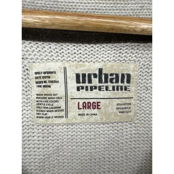 Urban Pipeline Size Large Cardigan Sweater Collar White, Brown, Black, Blue - Picture 5 of 5